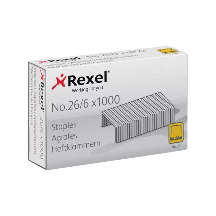 REXEL Staples No. 56 (26/6) Box of 1,000 pcs