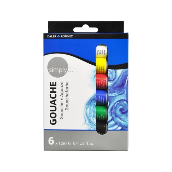 Daler Rowney Simply Gouache Set of 6 Tubes x 12ml