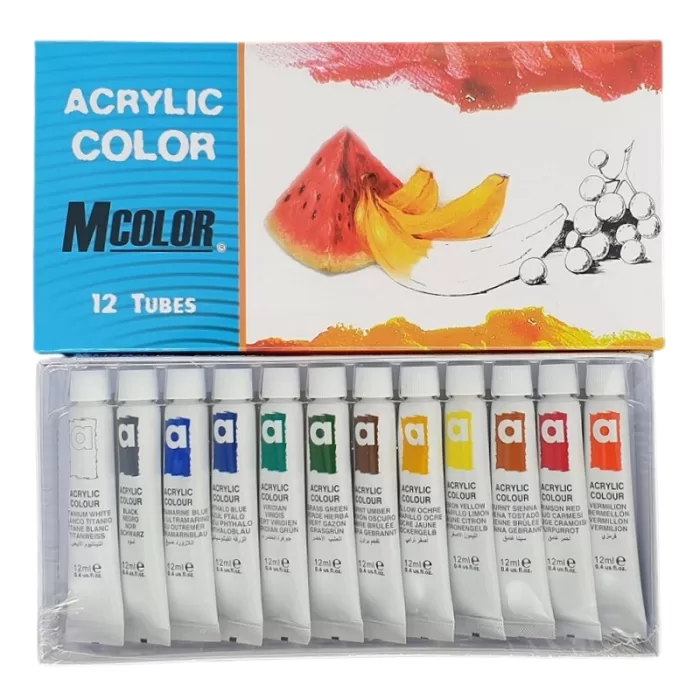 MColor Acrylic Set of 12 tubes x 12ml