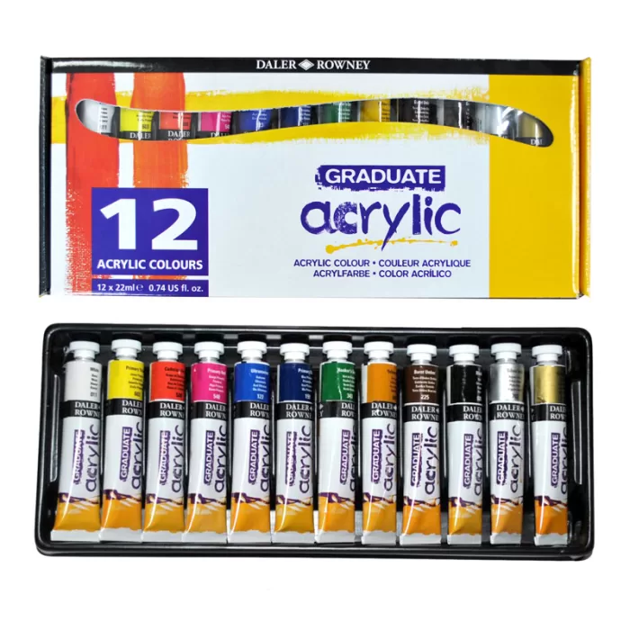 Daler Rowney Graduate Acrylic Set of 12 tubes x 22ml