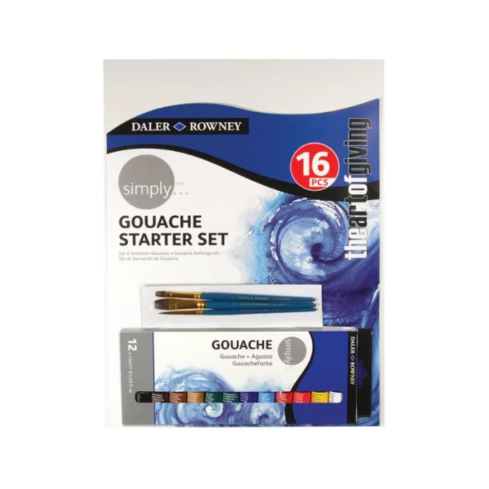 Daler Rowney Simply Gouache Starter Set 16 pcs