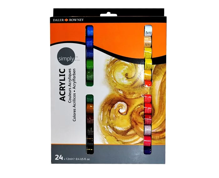 Daler Rowney Simply Acrylic Set of 24 Tubes x 12ml