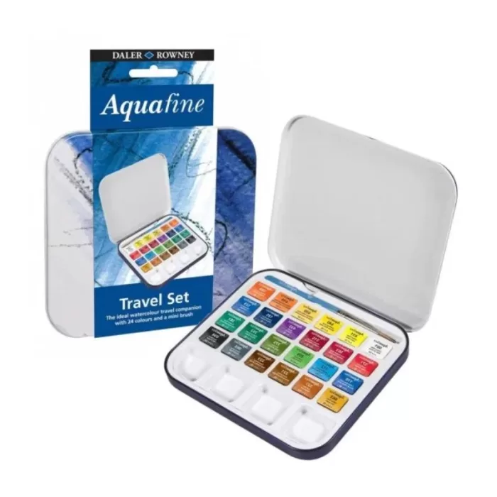 Daler Rowney Aquafine Watercolour Travel Set of 10 Pans