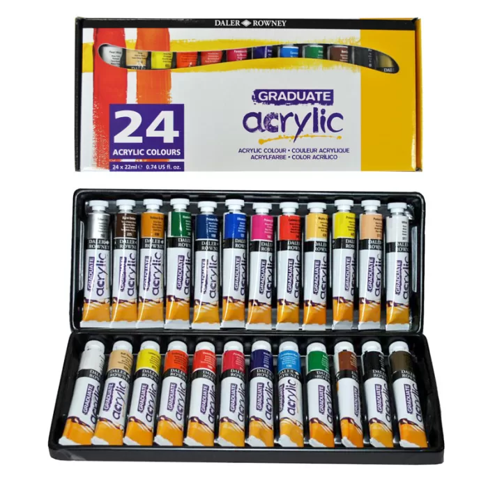 Daler Rowney Graduate Acrylic Set of 24 Tubes x 22ml