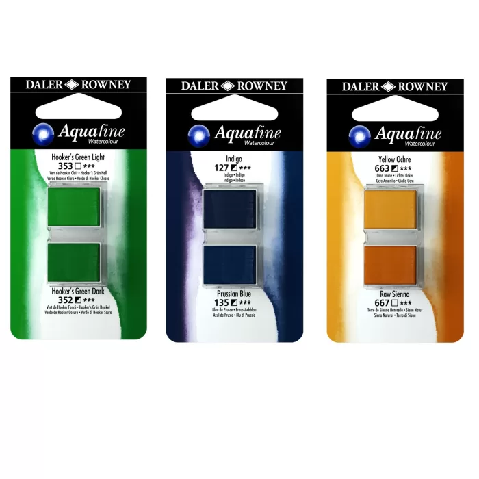 Daler Rowney Watercolour Half-Pan Blister Set of 2