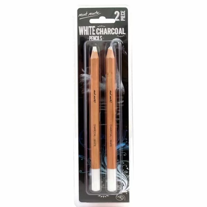 Mont Marte White Charcoal Pencils Set of 2