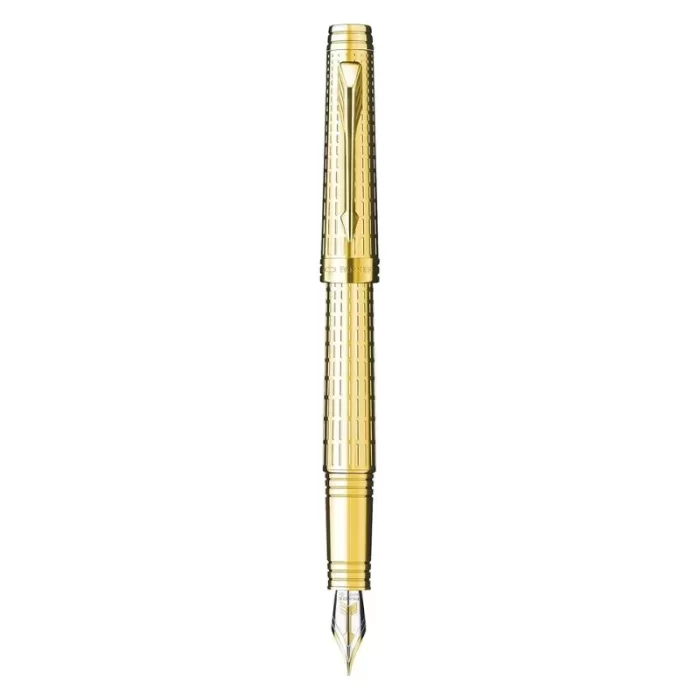 Parker Premier Deluxe Graduated Chiselling Gold Fountain Pen