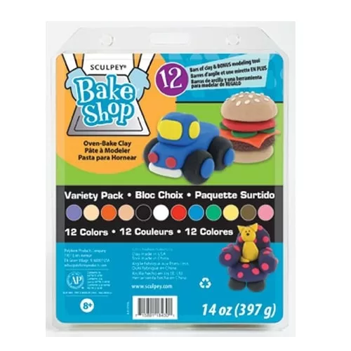 Sculpey Bake Shop Variety Pack - 12 Colors + Modelling Tool