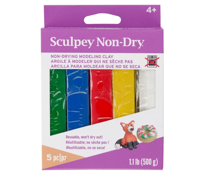 Sculpey Non-Dry Modeling Clay Primary Colors 5 pcs