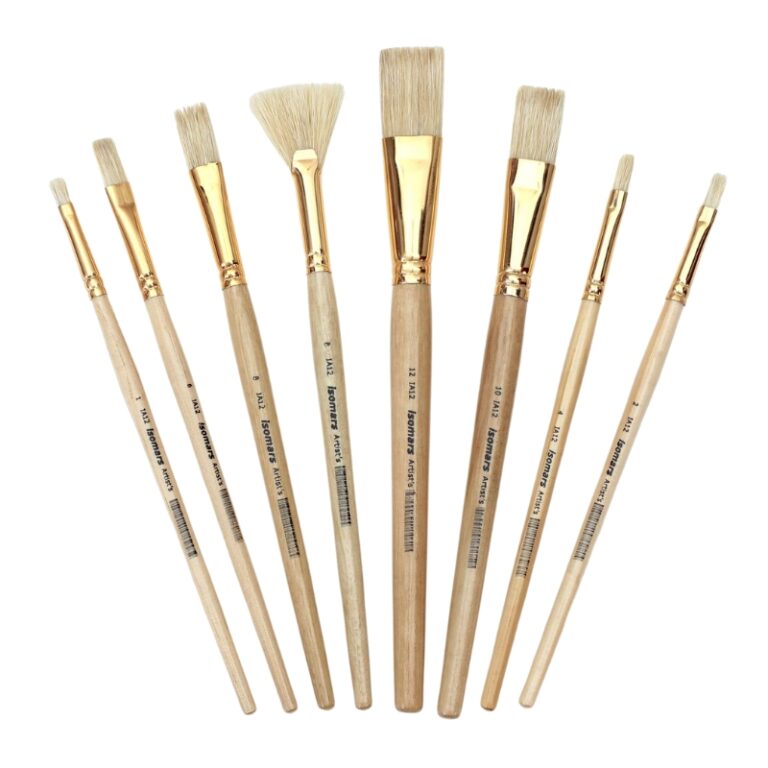 Isomars Mars Artist Brush Flat Hog - Set of 8