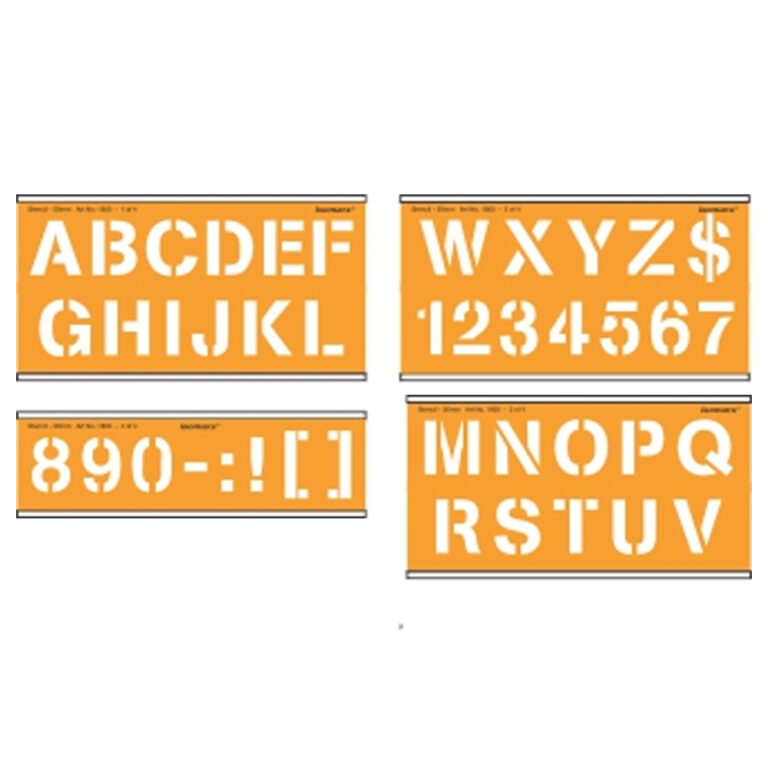 ISOMARS Marking Stencils Set Of 4 50Mm 305X162Mm