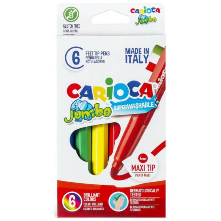 CARIOCA Jumbo Maxi Tip Felt Tip Pens Set Of 6