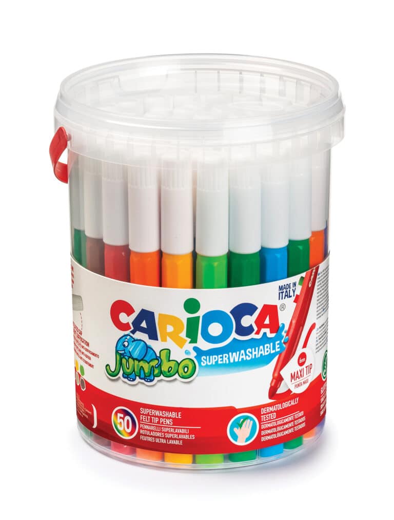 CARIOCA Jumbo Maxi Felt Tip Pens Jar Of 50