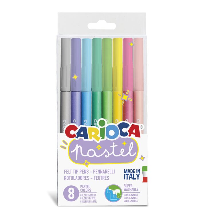 CARIOCA Pastel Felt Tip Pens Set Of 8