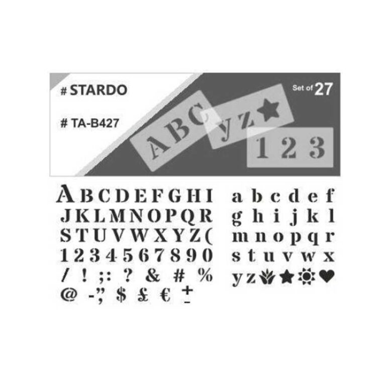 ISOMARS Typo Art Set Of 78 #Stardo Lettering Stenc