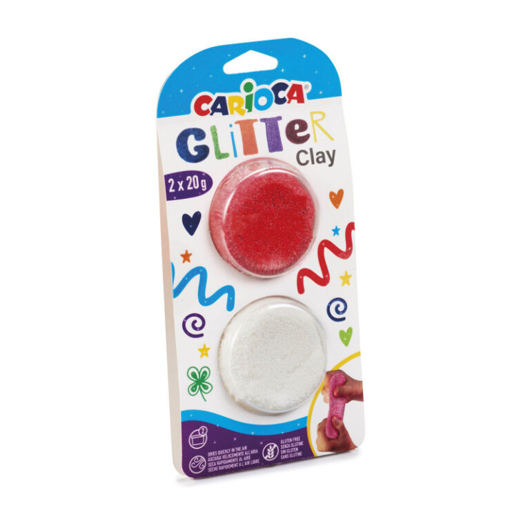 CARIOCA Glitter Clay 2X20G Red/White