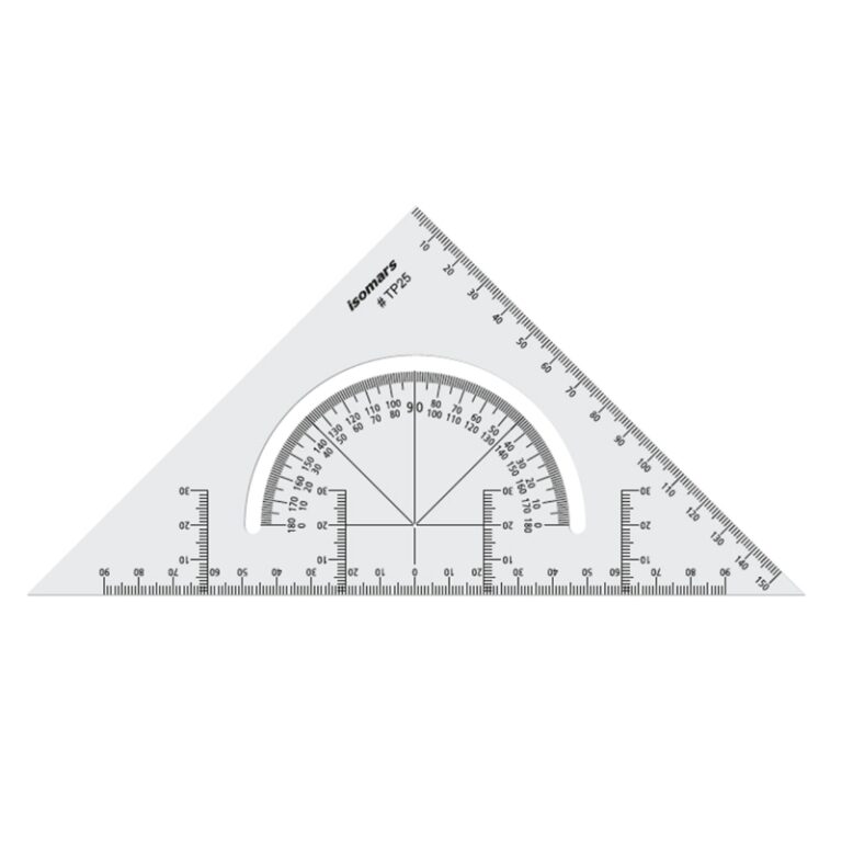 ISOMARS Triangle With Protractor 8" Clear