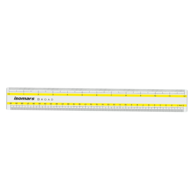 ISOMARS Ruler Broad 30Cm Yellow Stripe