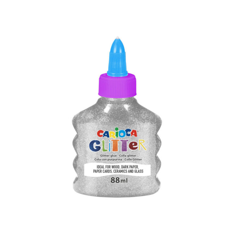 CARIOCA Glitter Glue Bottle 88Ml Silver