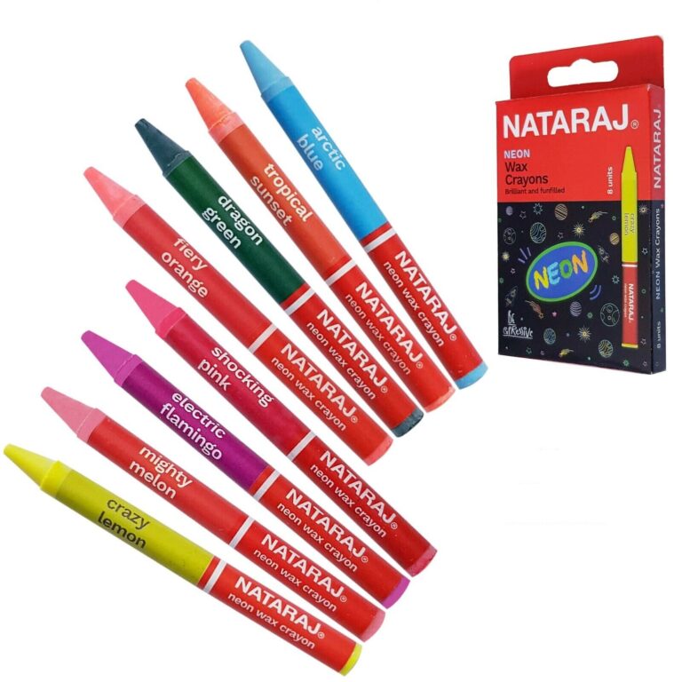 NATARAJ 8 NEON WAX CRAYONS MINI (60MM)