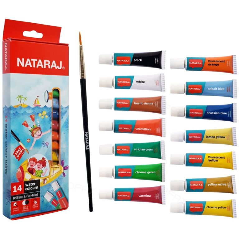 NATARAJ 14 WATER COLORS 5ML + BRUSH