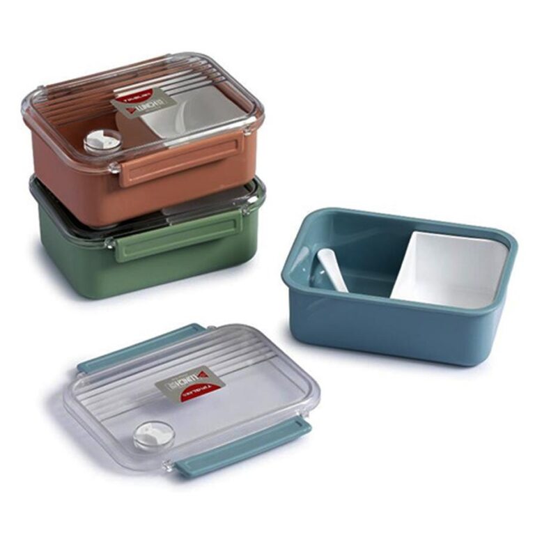 Plastic Lunch Box with Spoon 2Parts