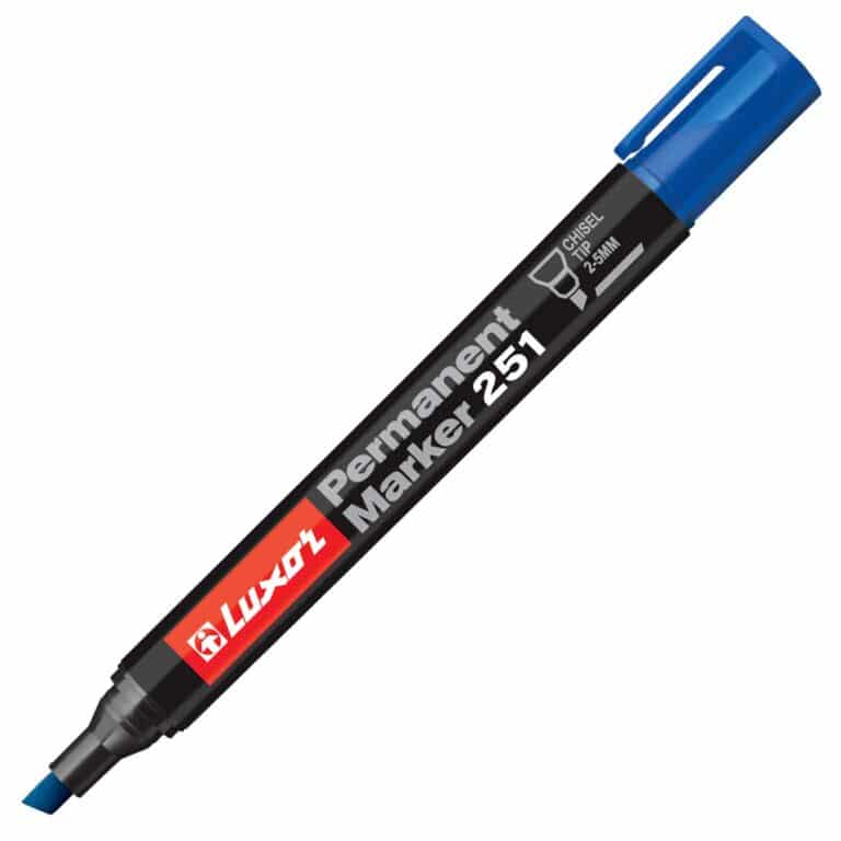 LUXOR Permanent Marker 251 Chisel Tip 2-5mm Blue