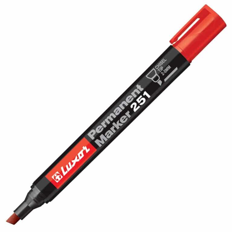 LUXOR Permanent Marker 251 Chisel Tip 2-5mm Red