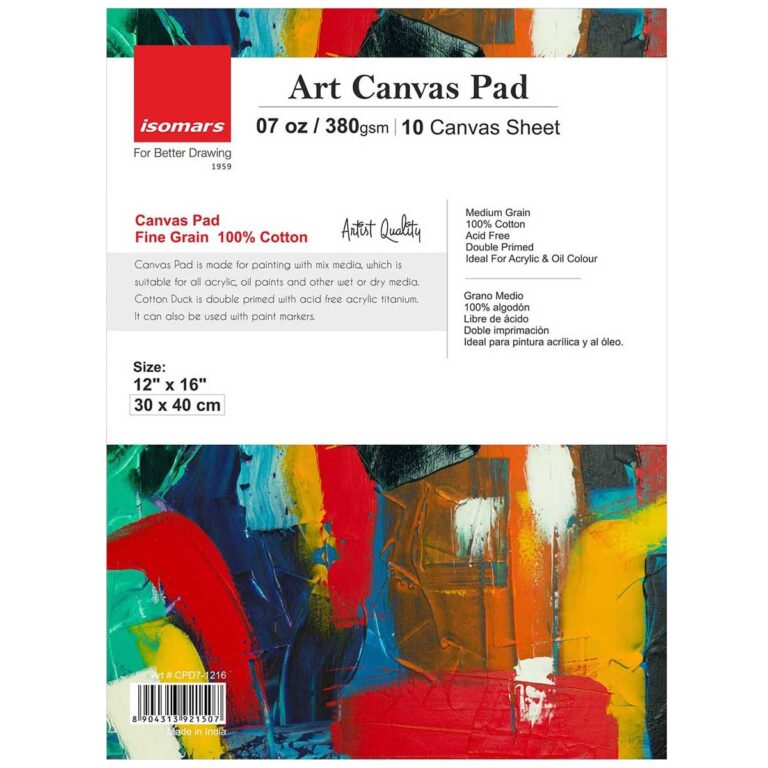 ISOMARS Art Canvas Pad 380Gsm 10 Sheets 30*40Cm Co