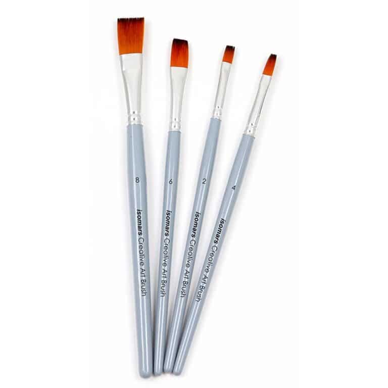 ISOMARS Creative Art Brush Flat set of 4