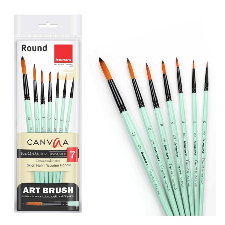 ISOMARS Canvaa Paint Brushes Round Set of 7