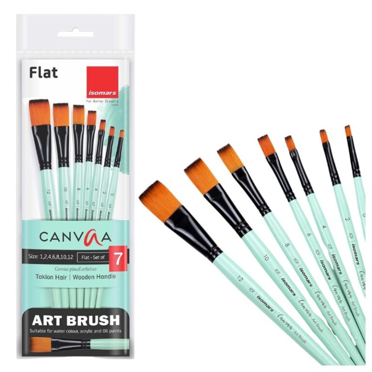 ISOMARS Canvaa Paint Brushes Flat Set of 7