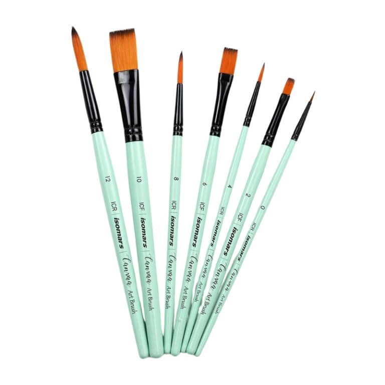 ISOMARS Canvaa Round & Flat Brush - MIX - Set of 7