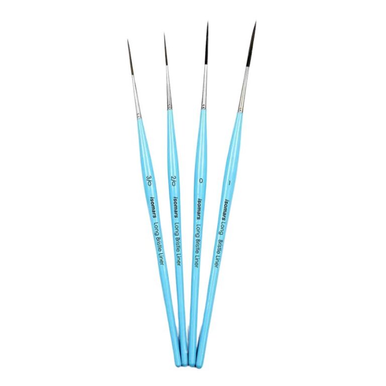 ISOMARS BRUSH ROUND LONG BRISTLE LINER SET OF 4