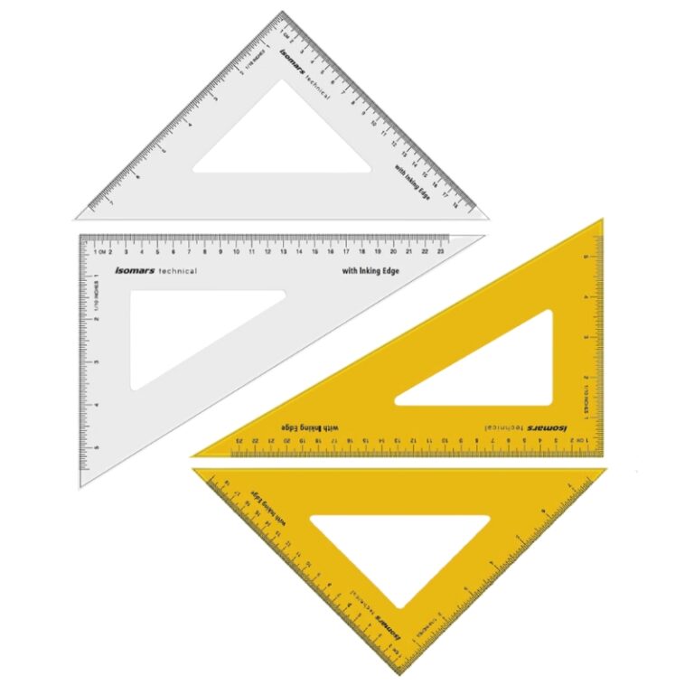 ISOMARS Set Squares - Technical 10x14 - 45/60 Deg"