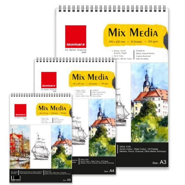 ISOMARS Mix Media 200 gsm 15 Sheets Spiral A5