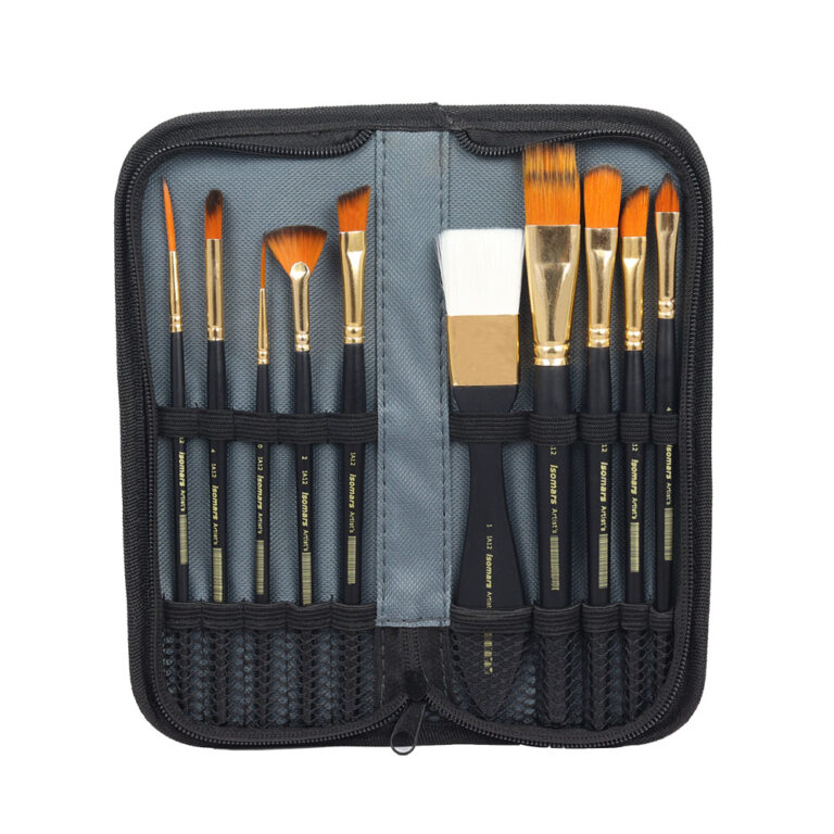 ISOMARS Mars Artist's Brush with Zipper Bag set of 10