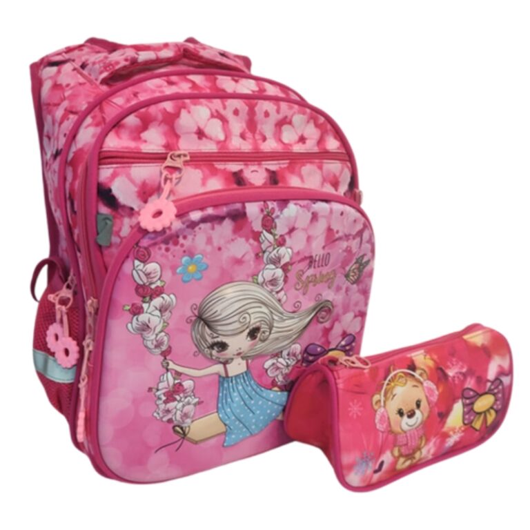 School Kids Backpack + P.Case Flower