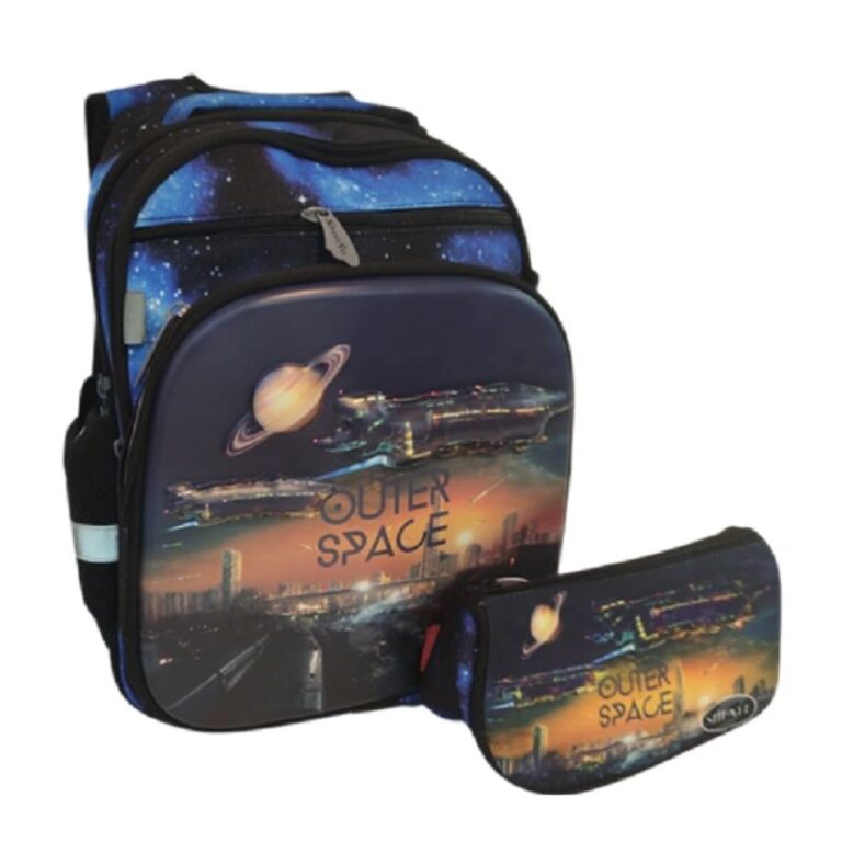 School Kids Backpack + P.Case Outer Space