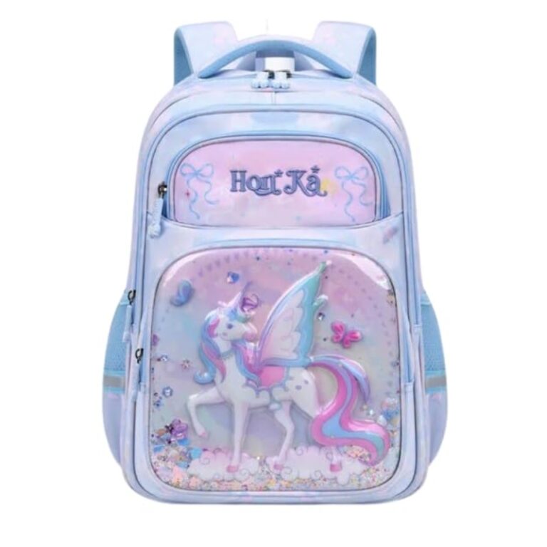 School Kids Backpack Unicorn Light Blue