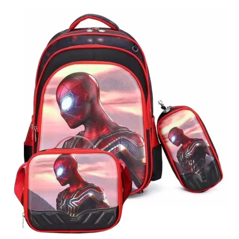 School Kids Backpack Large + P.Case + Lunch Bag Spiderman