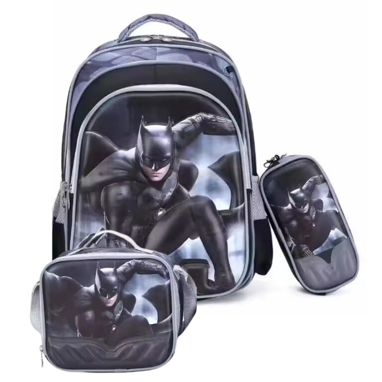 School Kids Backpack Large + P.Case + Lunch Bag Batman