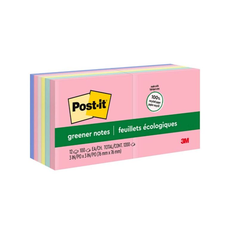 Post-it Greener Notes 76*76mm Colored Pack Of 12