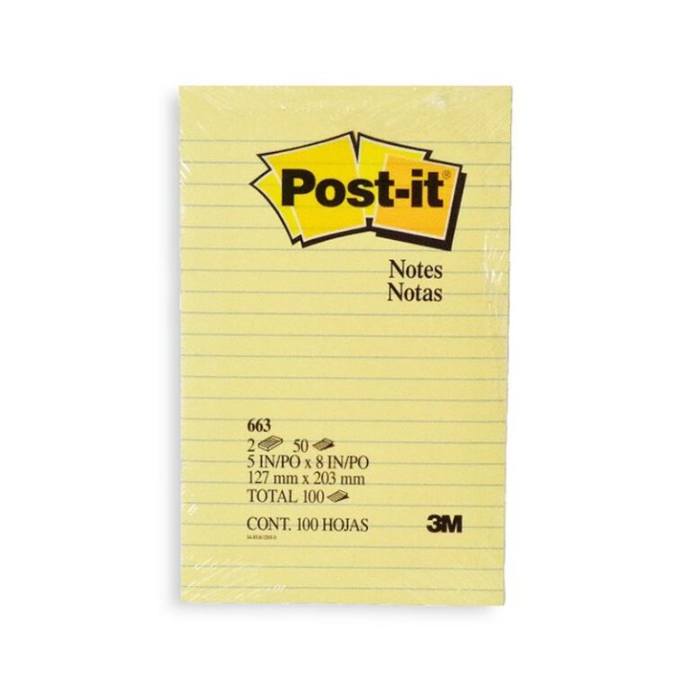 Post-it Notes Yellow Lined 5*8 127*203mm