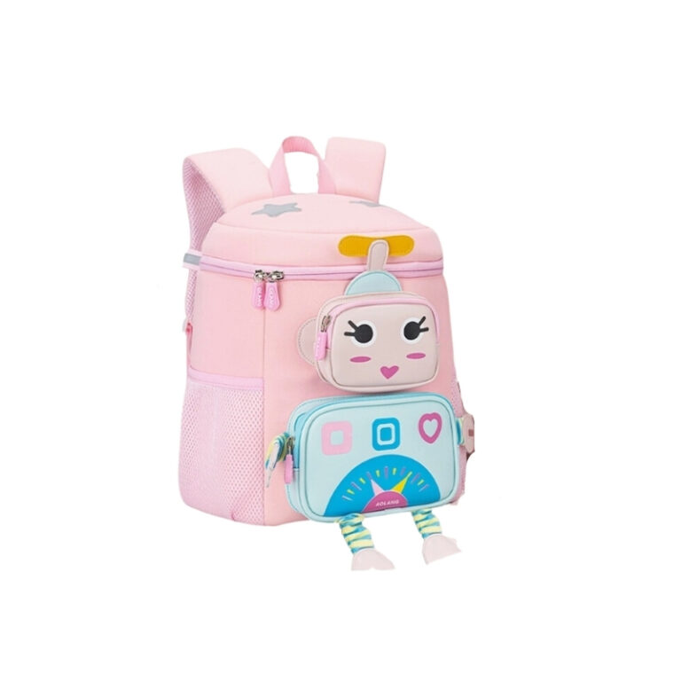 Pre-School Kids Backpack Small Pink Robot