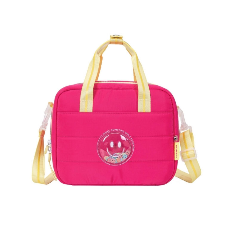 kids School Lunch Bag Smile It Pink