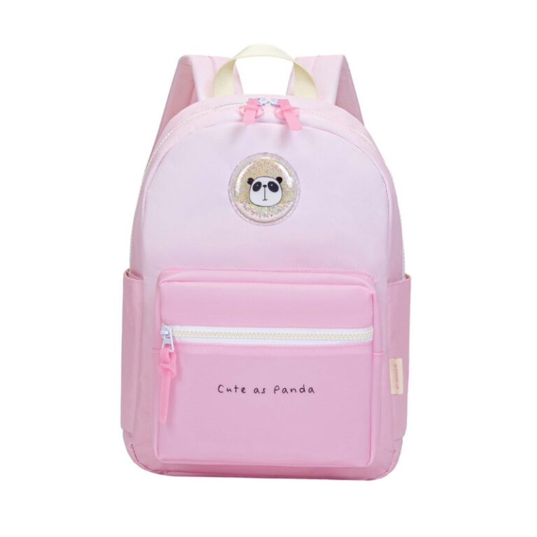 kids School Backpack Panda Pink