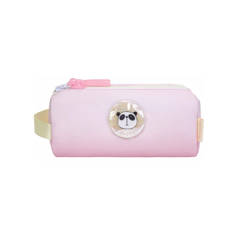 kids School Pencil Case Panda Pink