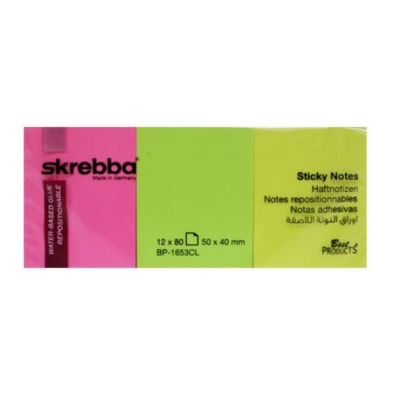 SKREBBA STICKY NOTE NEON 50*40MM (3 PCS)