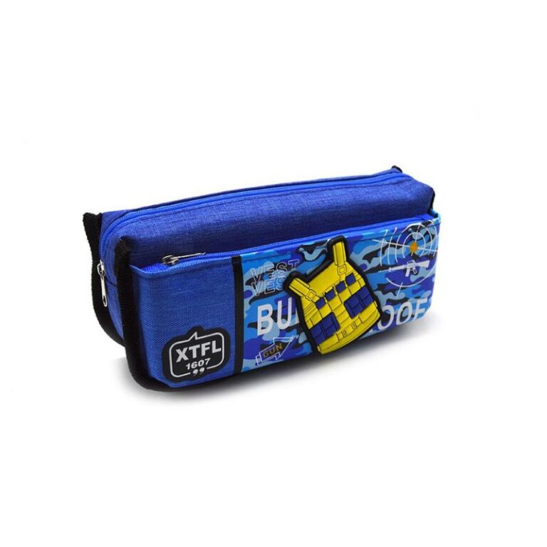 PENCIL CASE POLYESTER 2 ZIPP SHIELD